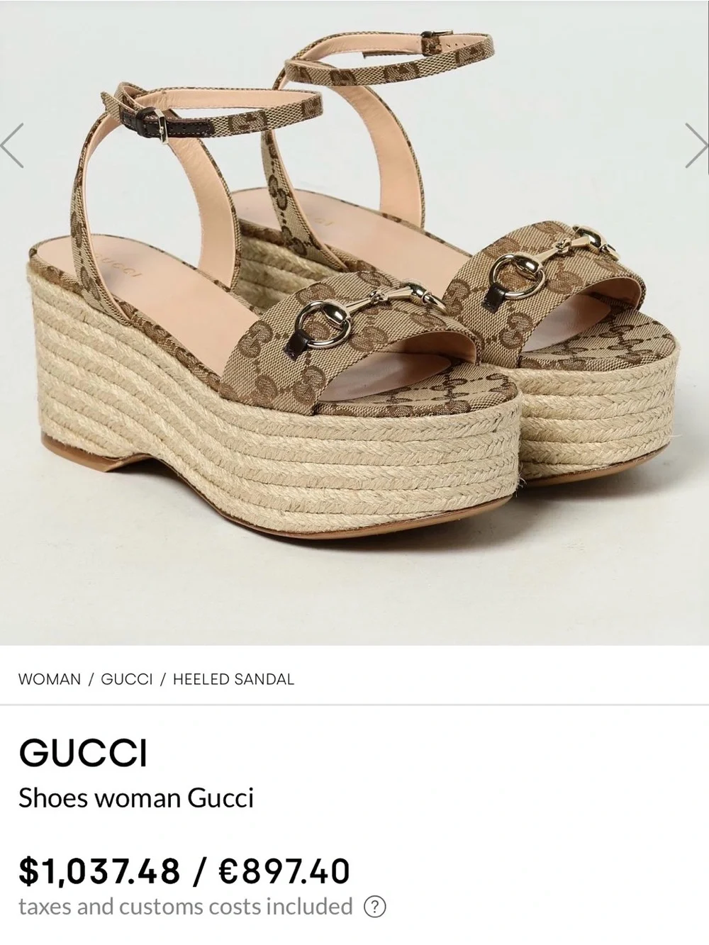 Gucci GG Monogram (Wedge-Plataformas)